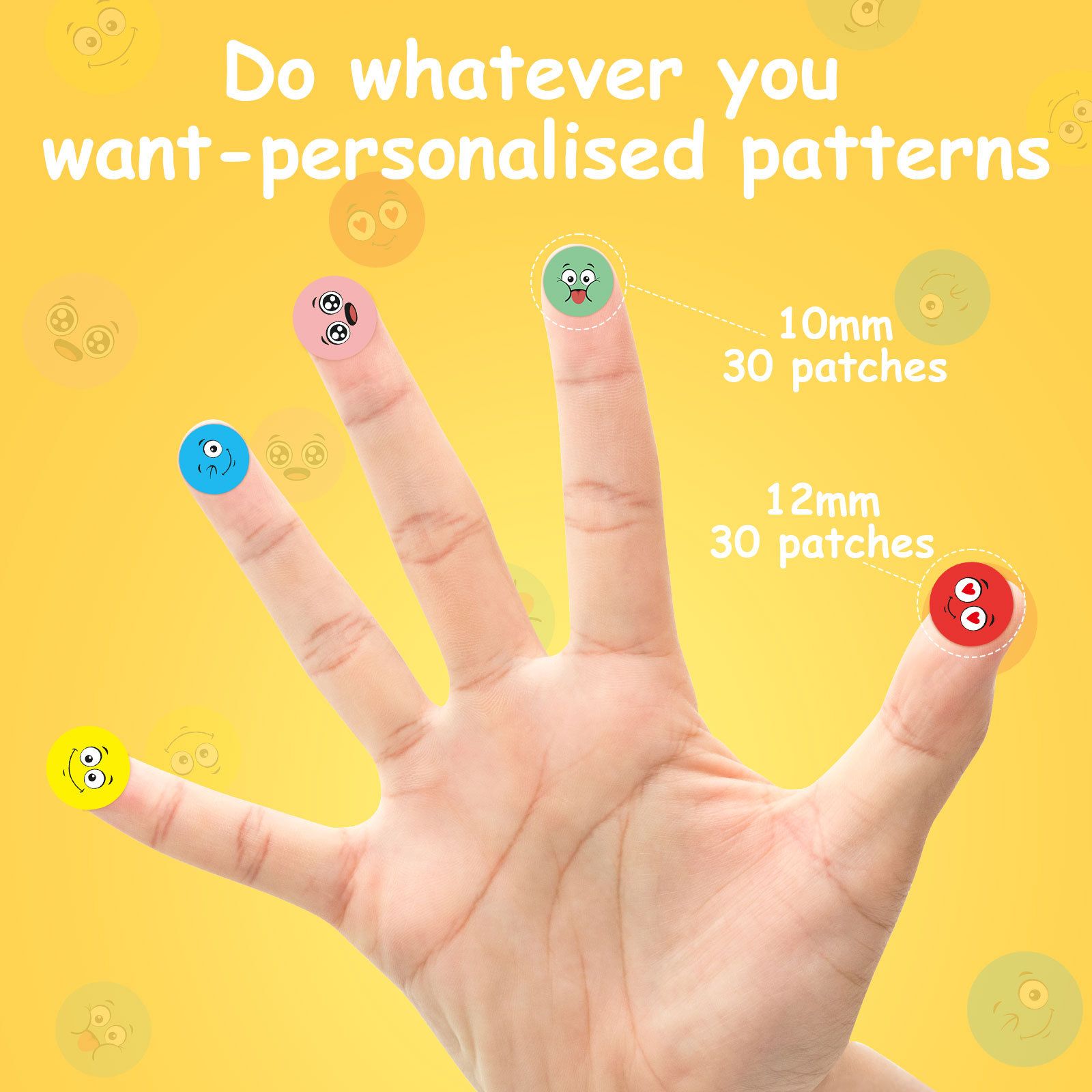 Pimple Patches for Face Day and Night Acne Patches emoji faces 30Patches Cute Spot Stickers with Tea Tree & Centella Oil, Strong Adhesion Zit Covers | 196 C