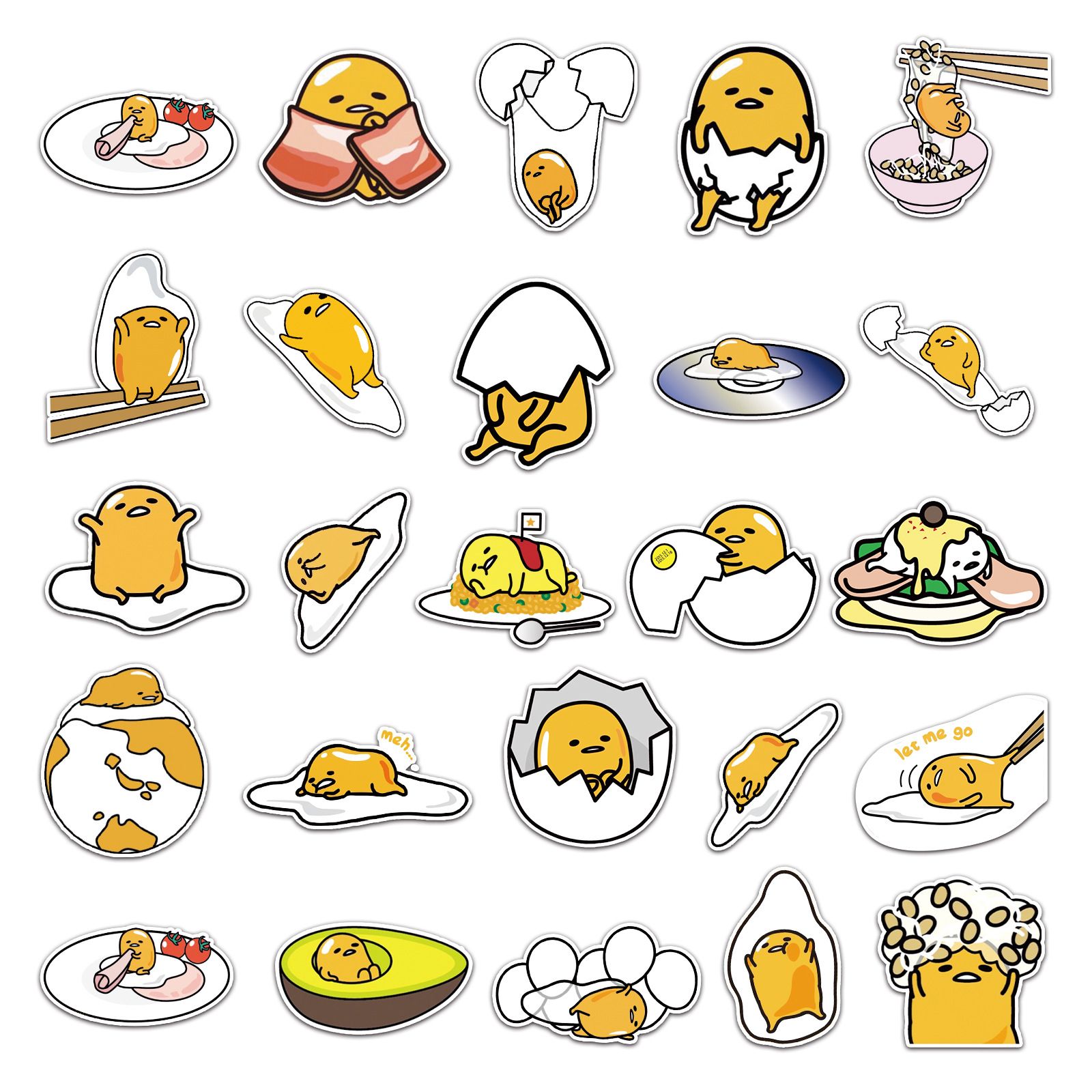 Cute Water Bottle Stickers for Kids 50 PCS Gudetama Stickers Vinyl Waterproof Stickers for Laptop Skateboard Phone Computer Hydroflask Cute Kawaii Animal Sticker Pack for Kids Teens Girls