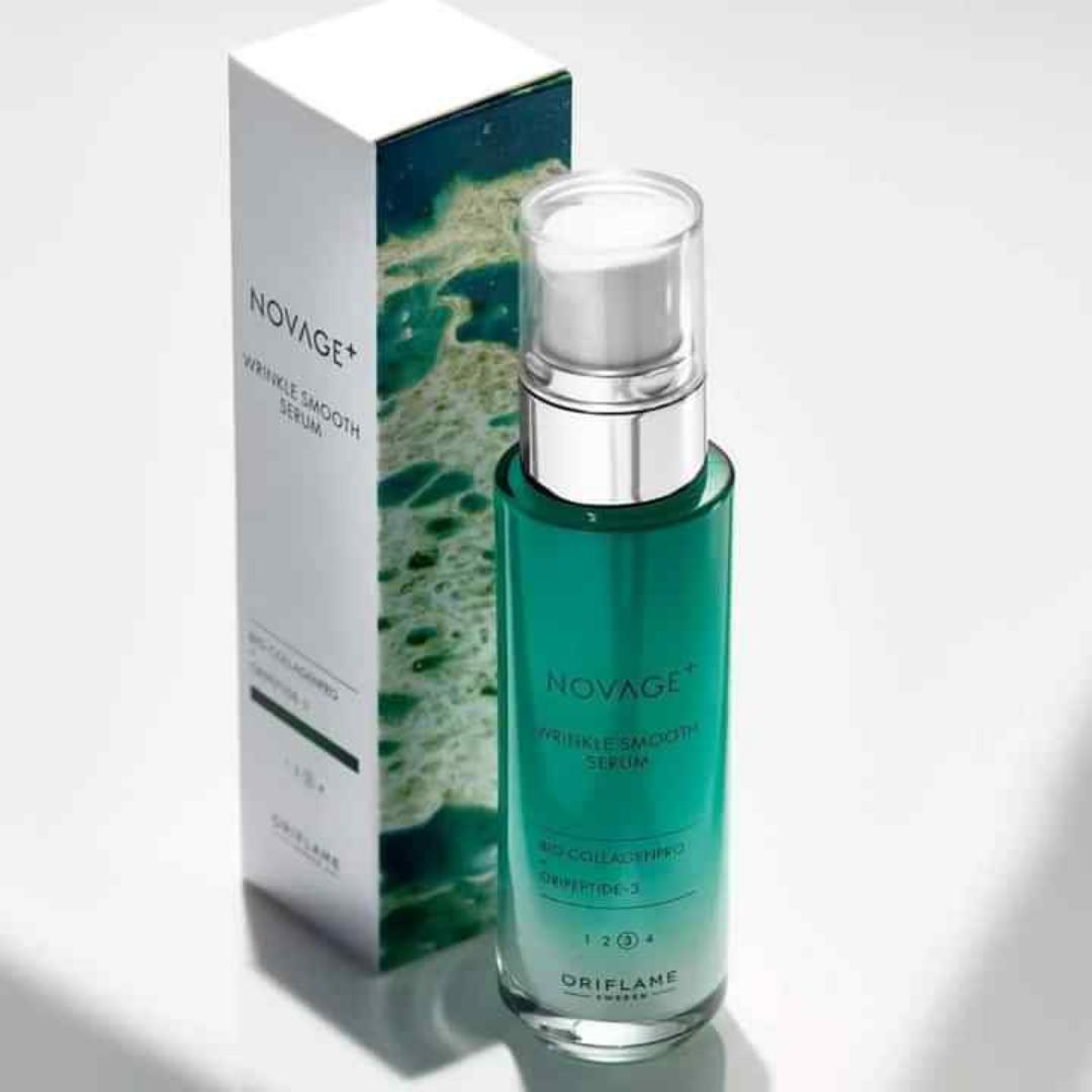 NOVAGE ORIFLAME WRINKLE SMOOTH ROUTINE (FORMERLY ECOLLAGEN)SET REDUCING WRINKLES AND IMPROVE THE FIRMNESS OF THE SKIN CAUSING THE FACE TO BE FLOWLESS WITH YOUNGER LOOKING SKIN.