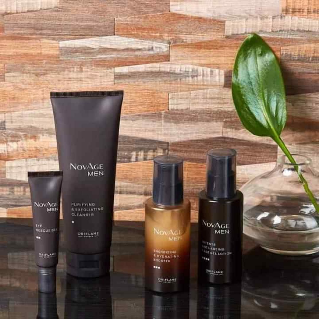 Oriflame Novage Men set.Anti-ageing skin care set engineered specifically for men's skin to fight signs of ageing and tiredness, to achieve fresher, younger-looking and smoother skin