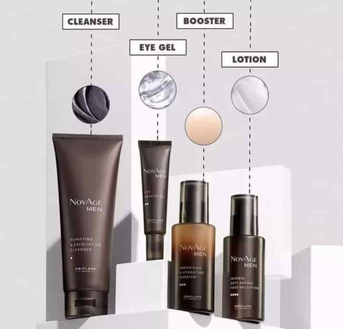 Oriflame Novage Men set.Anti-ageing skin care set engineered specifically for men's skin to fight signs of ageing and tiredness, to achieve fresher, younger-looking and smoother skin