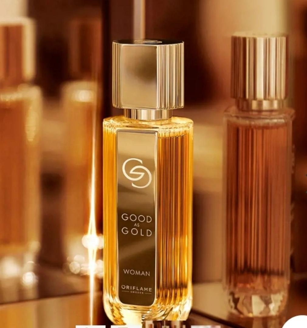 ORIFLAME GOOD AS GOLD WOMAN PERFUME.The exclusive Glow Accord is full of volume and glows with golden beauty to magnify you. Crafted with the solar petally note of Orange Blossom that you know and lov