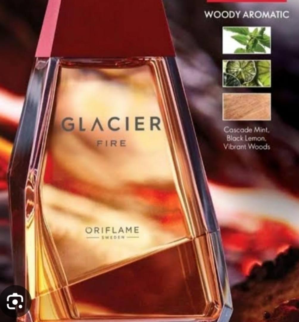 ORIFLAME GLACIER PERFUME FOR MEN.Glacier Fire Eau de Toilette is a refreshing, aromatic woody fragrance inspired by the moment when hot lava meets cool ice.
Top: Cascade Mint
Heart: Black Lemon
Base: