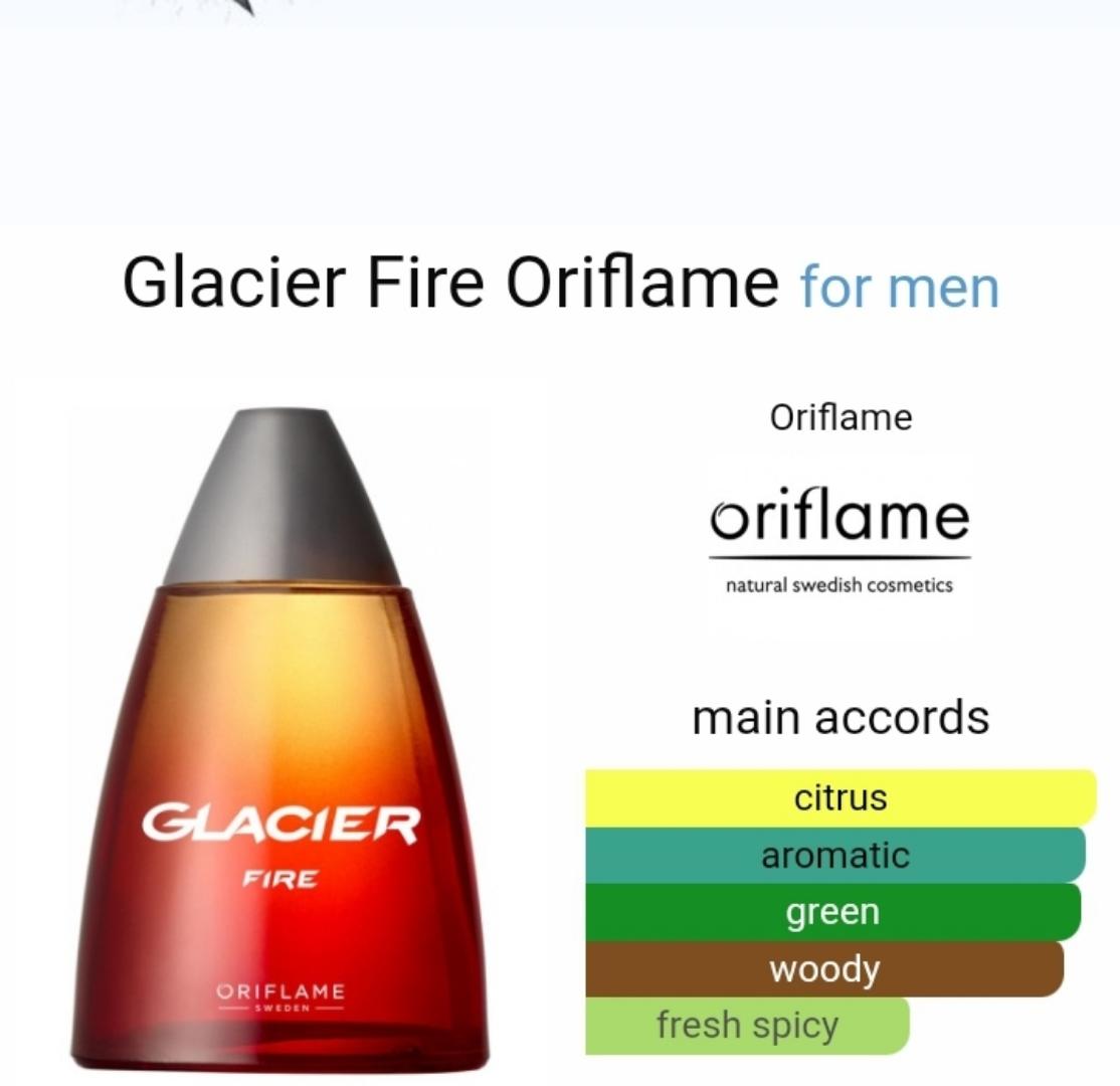 ORIFLAME GLACIER PERFUME FOR MEN.Glacier Fire Eau de Toilette is a refreshing, aromatic woody fragrance inspired by the moment when hot lava meets cool ice.
Top: Cascade Mint
Heart: Black Lemon
Base: