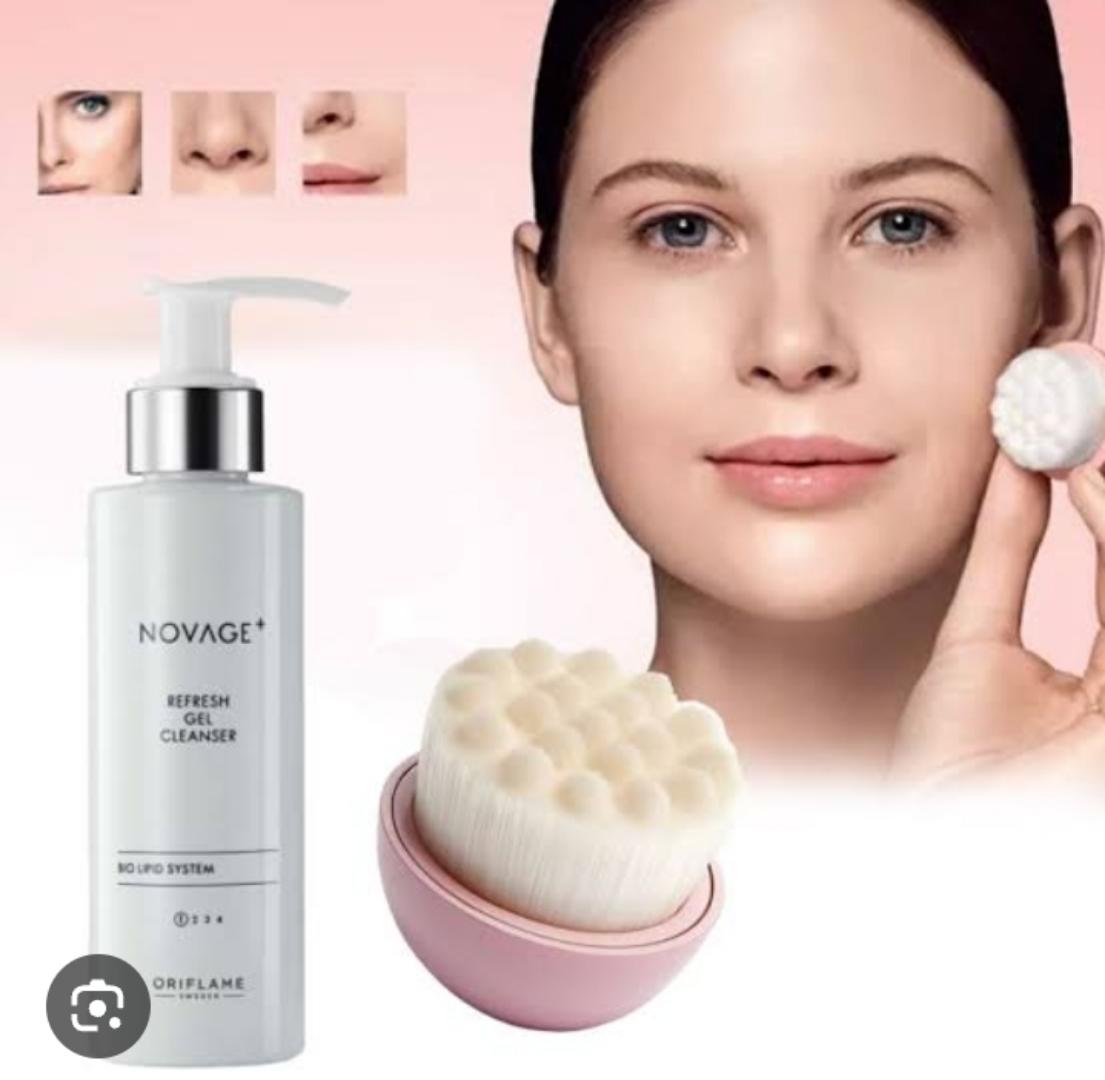 ORIFLAME NOVAGE + REFRESH GEL CLEANSER FACE WASH. Refreshing cleansing gel formulated to maintain barrier protection and hydration. Transforms into a soft foam when combined with water. Formulated to