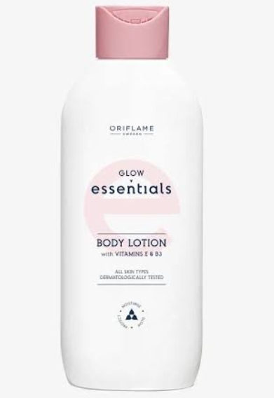 Glow Essentials Body Lotion with Vitamins E & B3 is a body lotion designed to moisturise, protect and provide glowing skin. With Vitamin B3 that helps to even out skin tone and antioxidant Vitamin E.