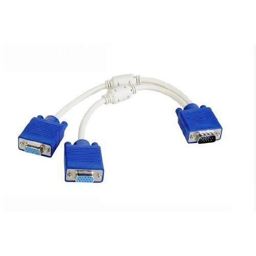 VGA Splitter Cable Dual VGA Monitor Y Cable 1 Male to 2 Female Adapter Converter Video Cable for Screen Duplication -white