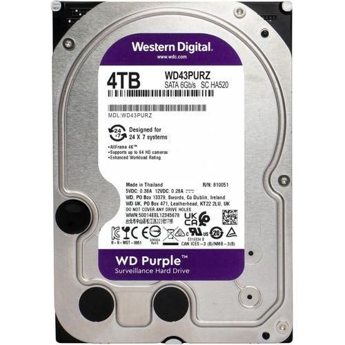 WD Western Digital 4TB Purple Surveillance Internal Hard Drive HDD - SATA 6 Gb/s, 256 MB Cache, 3.5"