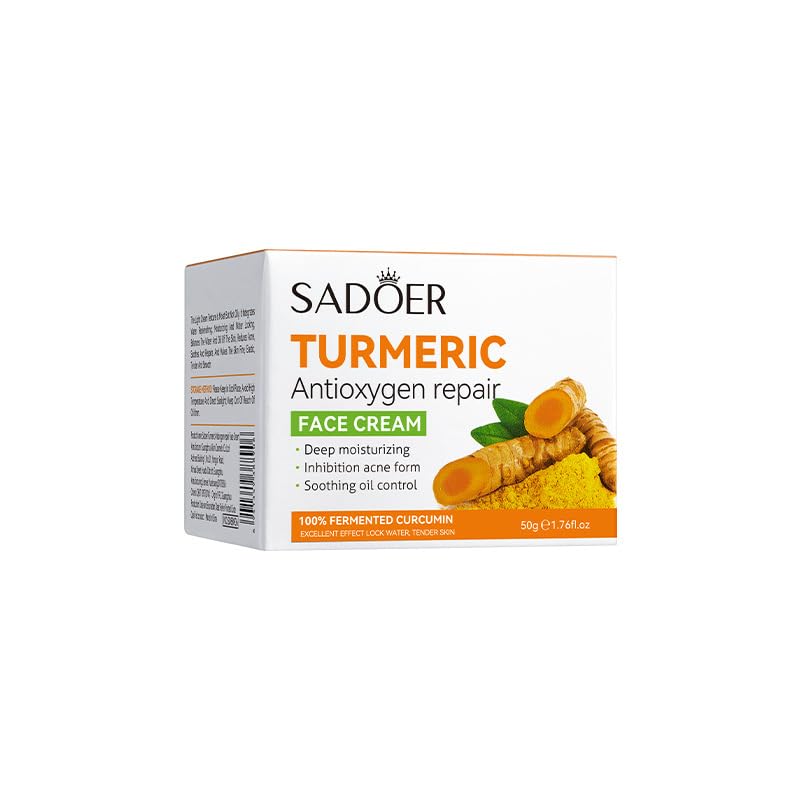 SADOER Turmeric Cream, Anti Acnes, Oil Control Tumeric Face Controls Oil, Moisturize, Smoothening, Fade Dark marks, Acne TreatmentCream