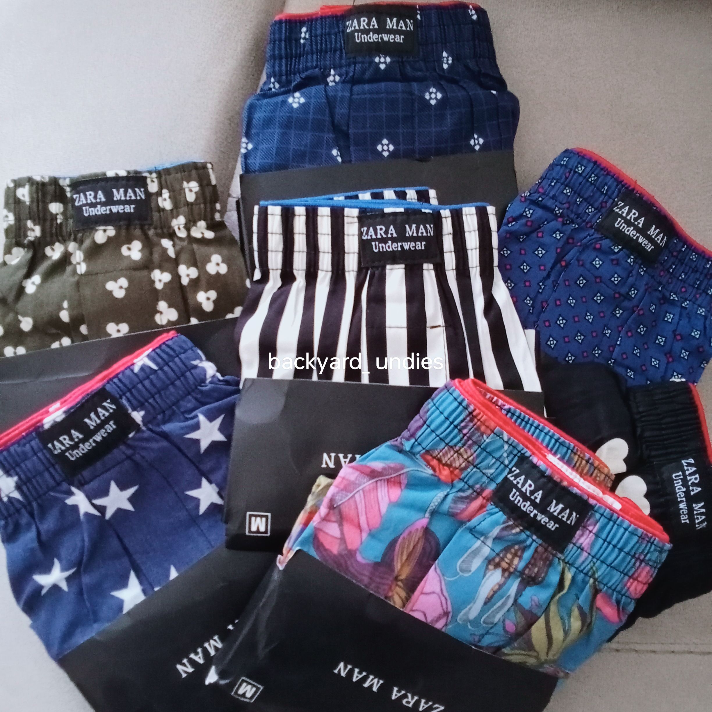 3PACK Assorted High Quality Men Breathable Zara Underwear Fashion Colourful Printed Pure Cotton Comfortable Boxers Briefs