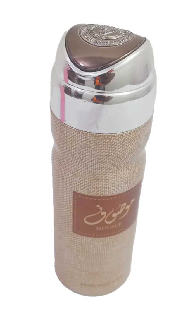 Mousuf Arabic Perfume Deodrant Body Spray 200ml by Ard Al Zaafaran Original Brown Mousuf Men,Women Unisex Body Spray.