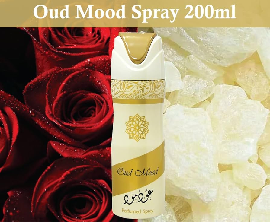 Lattafa Oud Mood Deodorant 200Ml Perfumed Body Spray Original Suitable For Men and Women Unisex Oud Mood Body Spray By Lattafa