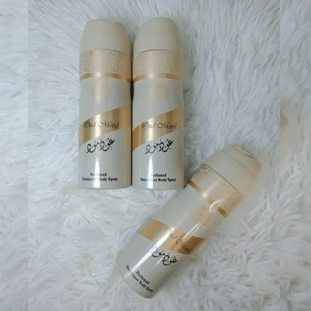Lattafa Oud Mood Deodorant 200Ml Perfumed Body Spray Original Suitable For Men and Women Unisex Oud Mood Body Spray By Lattafa
