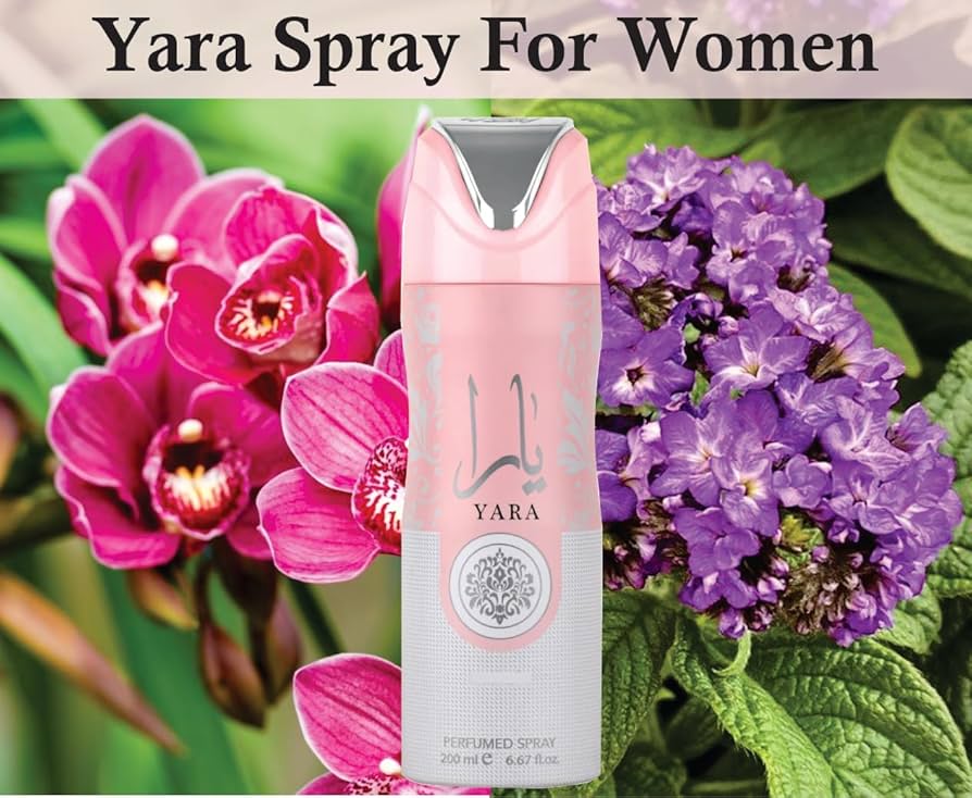 Lattafa Yara Perfumed Body Spray 200ml - Yara by Lattafa Deodorant Perfume Spray for Women Gift Body Spray