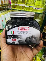 Skin Doctor Black Charcoal Face & Body Whitening Scrub - 500ml - Natural Care Skin Doctor Whitening Scrub For Face &Body-Black Charcoal