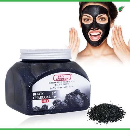Skin Doctor Black Charcoal Face & Body Whitening Scrub - 500ml - Natural Care Skin Doctor Whitening Scrub For Face &Body-Black Charcoal