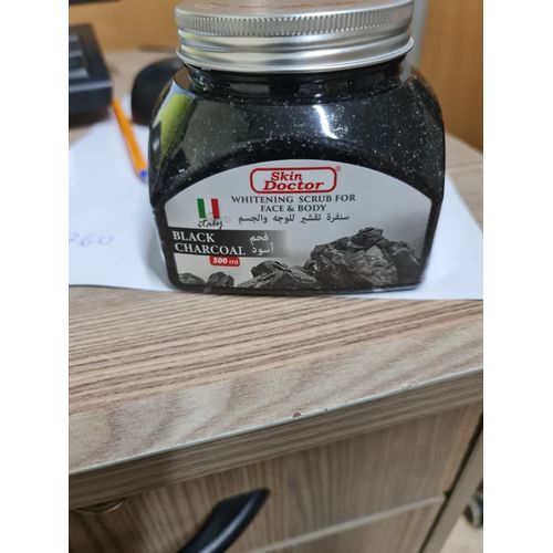Skin Doctor Black Charcoal Face & Body Whitening Scrub - 500ml - Natural Care Skin Doctor Whitening Scrub For Face &Body-Black Charcoal