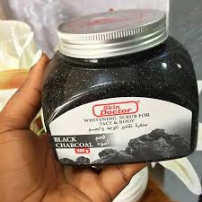 Skin Doctor Black Charcoal Face & Body Whitening Scrub - 500ml - Natural Care Skin Doctor Whitening Scrub For Face &Body-Black Charcoal