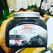 Skin Doctor Black Charcoal Face & Body Whitening Scrub - 500ml - Natural Care Skin Doctor Whitening Scrub For Face &Body-Black Charcoal