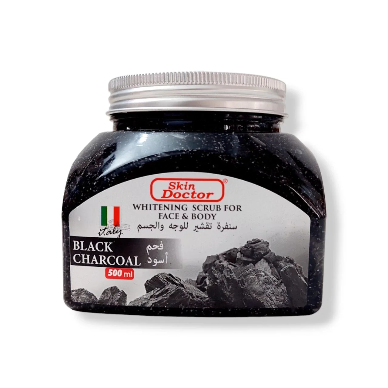 Skin Doctor Black Charcoal Face & Body Whitening Scrub - 500ml - Natural Care Skin Doctor Whitening Scrub For Face &Body-Black Charcoal