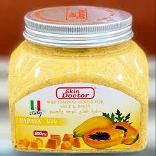 Skin Doctor Papaya Face & Body Whitening Scrub - 500ml - Natural Care Skin Doctor Whitening Scrub For Face &Body - Papaya