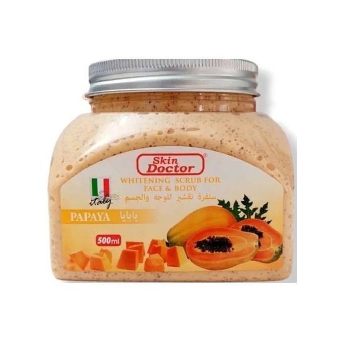 Skin Doctor Papaya Face & Body Whitening Scrub - 500ml - Natural Care Skin Doctor Whitening Scrub For Face &Body - Papaya