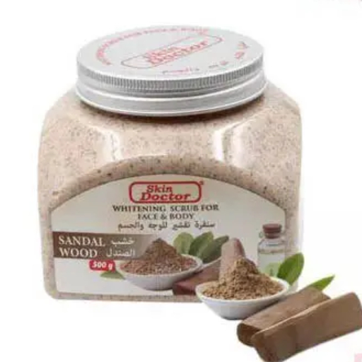 Skin Doctor Sandalwood Face & Body Whitening Scrub - 500ml - Natural Care Skin Doctor Whitening Scrub For Face &Body - Sandal Wood