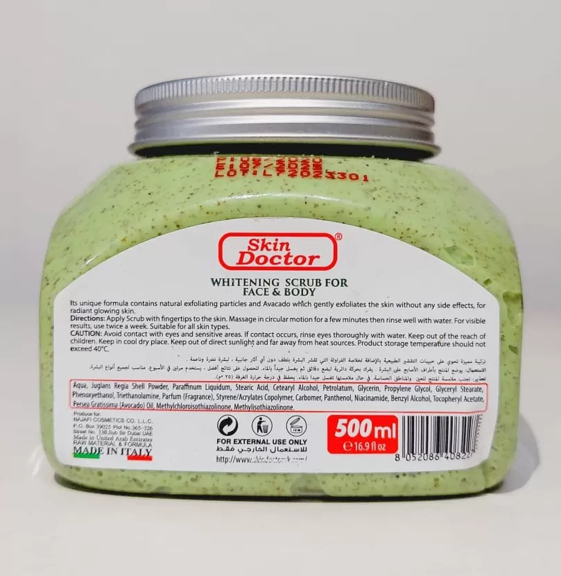 Skin Doctor Cucumber Face & Body Whitening Scrub - 500ml - Natural Care Skin Doctor Whitening Scrub For Face &Body - Cucumber