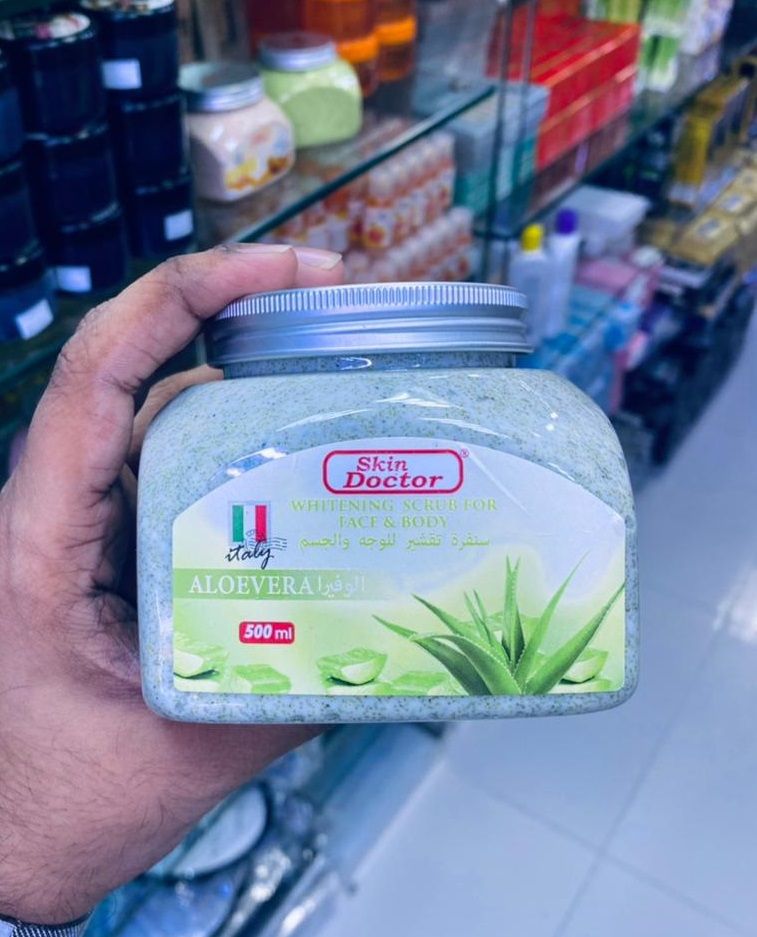 Skin Doctor Aloevera Face & Body Whitening Scrub - 500ml - Natural Care Skin Doctor Whitening Scrub For Face &Body - Aloevera