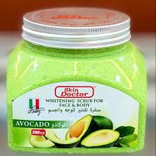 Skin Doctor Avocado Face & Body Whitening Scrub - 500ml - Natural Care Skin Doctor Whitening Scrub For Face &Body - Avocado