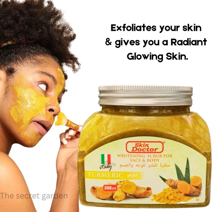 Skin Doctor Tumeric Face & Body Whitening Scrub - 500ml - Natural Care Skin Doctor Whitening Scrub For Face &Body - Tumeric