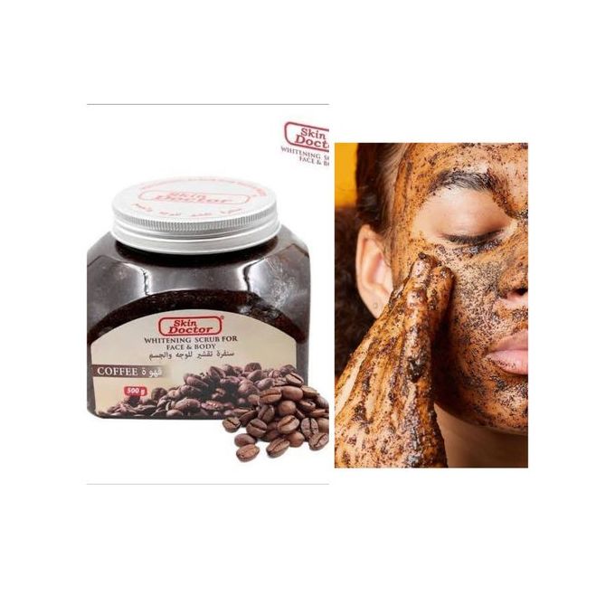 Skin Doctor Coffee Face & Body Whitening Scrub - 500ml - Natural Care Skin Doctor Whitening Scrub For Face &Body - Coffee