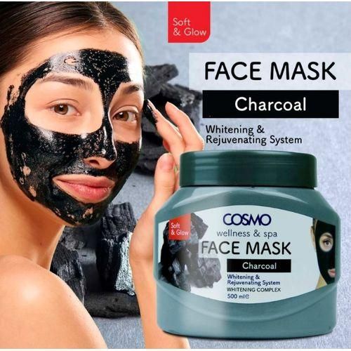 Cosmo Whitening & Rejuvenating Charcoal Face Mask 500ml | Remove Dust, Dirt, and Pollution | For Men & Women Cosmo Charcoal Face Mask