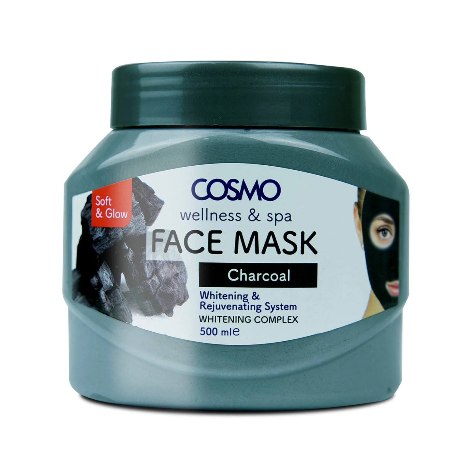 Cosmo Whitening & Rejuvenating Charcoal Face Mask 500ml | Remove Dust, Dirt, and Pollution | For Men & Women Cosmo Charcoal Face Mask