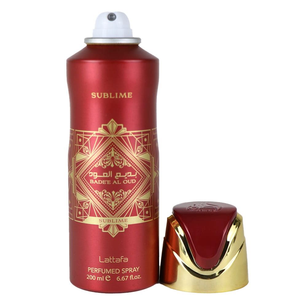 Lattafa Bade'E Al Oud Sublime 200ml Perfumed Deo Spray for Unisex Fragrance Appeals to both Women and Men Badee Al Oud Sublime by Lattafa