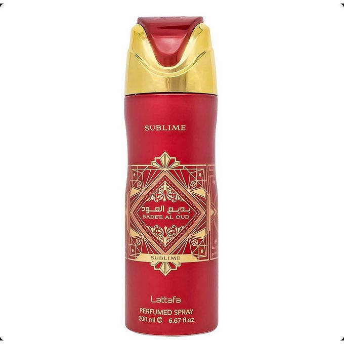 Lattafa Bade'E Al Oud Sublime 200ml Perfumed Deo Spray for Unisex Fragrance Appeals to both Women and Men Badee Al Oud Sublime by Lattafa