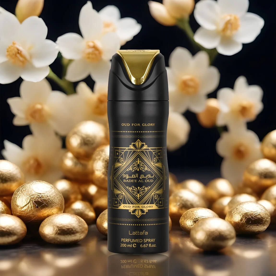 Lattafa Bade'E Al Oud For Glory 200ml Perfumed Deo Spray for Unisex Fragrance Appeals to both Women and Men Badee Al Oud - Oud For Glory by Lattafa