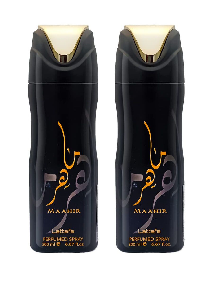 Lattafa Maahir Gold Perfumed Body Spray Deo 200ml Maahir Gold by Lattafa Unisex Fragrance Suitable for Men and Women