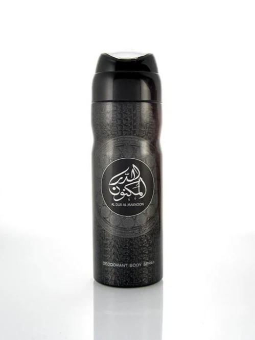 Al Dur Al Maknoon Perfumed Deodorant Body Spray 200ml Fragrance by Lattafa Parfums Al Dur Al Maknoon Unisex Body Spray