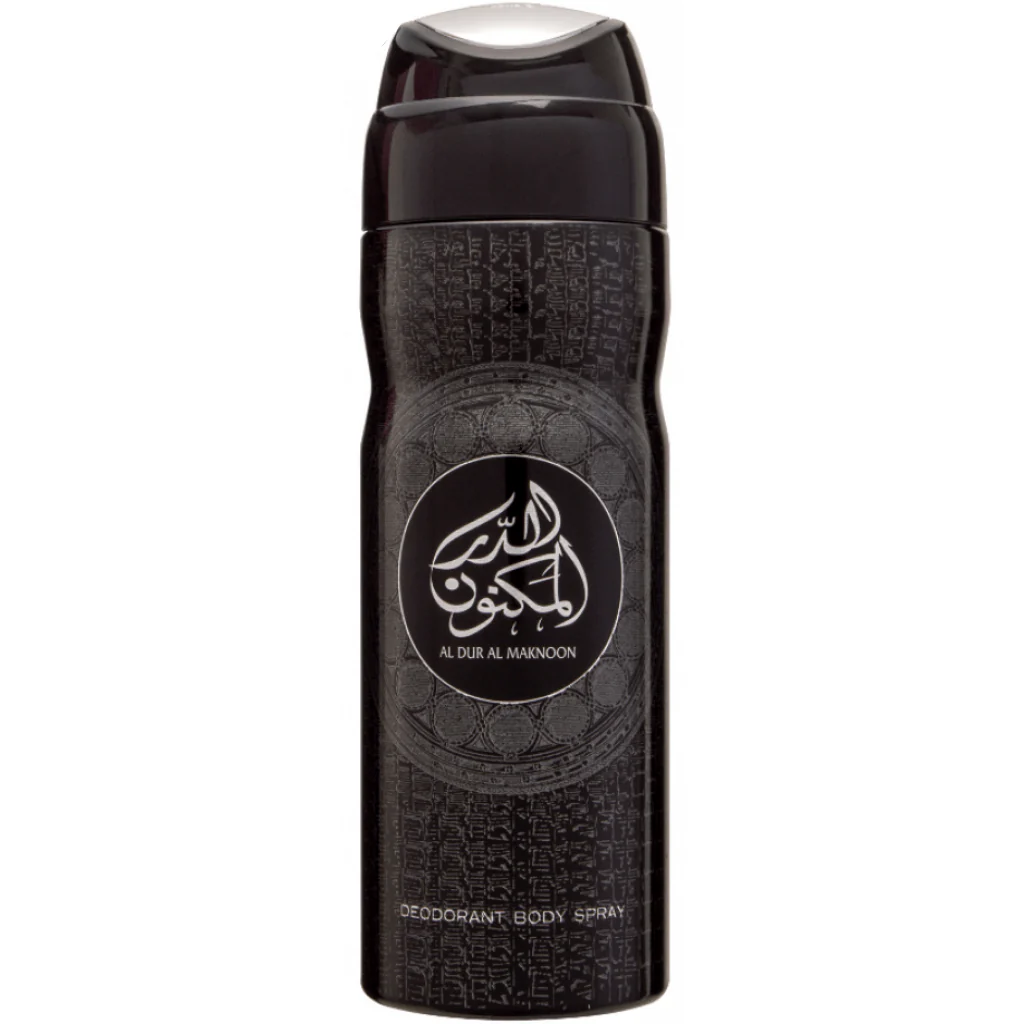 Al Dur Al Maknoon Perfumed Deodorant Body Spray 200ml Fragrance by Lattafa Parfums Al Dur Al Maknoon Unisex Body Spray