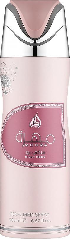 Mohra Silky Rose Perfumed Deodorant Body Spray 200ml Fragrance by Lattafa Mohra Silky Rose Body Spray Suitable for Women