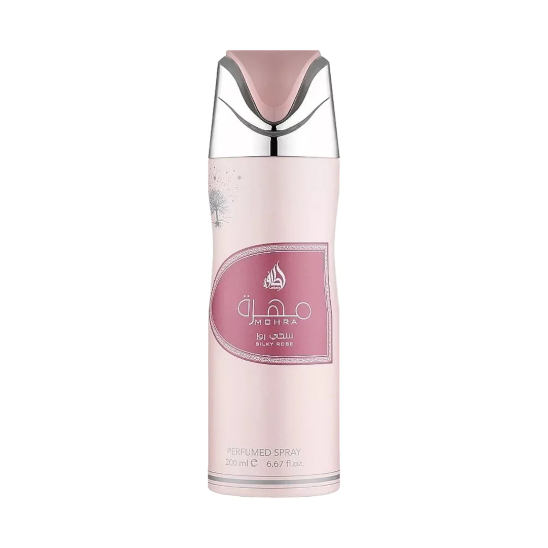 Mohra Silky Rose Perfumed Deodorant Body Spray 200ml Fragrance by Lattafa Mohra Silky Rose Body Spray Suitable for Women