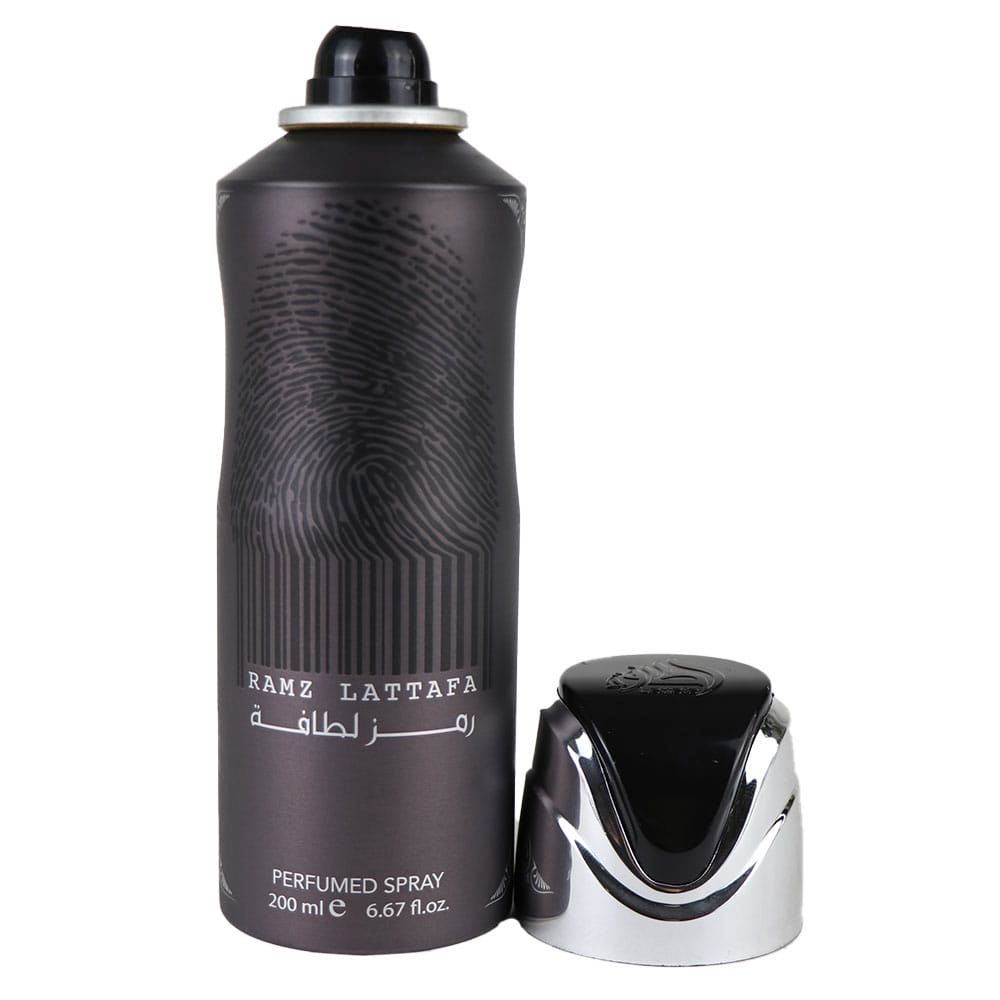 Lattafa Ramz Silver Perfumed Deodorant Body Spray 200ml Perfume Spray Corporal Ramz  Prominent Sweet and Warm Notes
