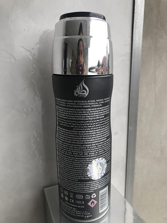 Lattafa Ramz Silver Perfumed Deodorant Body Spray 200ml Perfume Spray Corporal Ramz  Prominent Sweet and Warm Notes