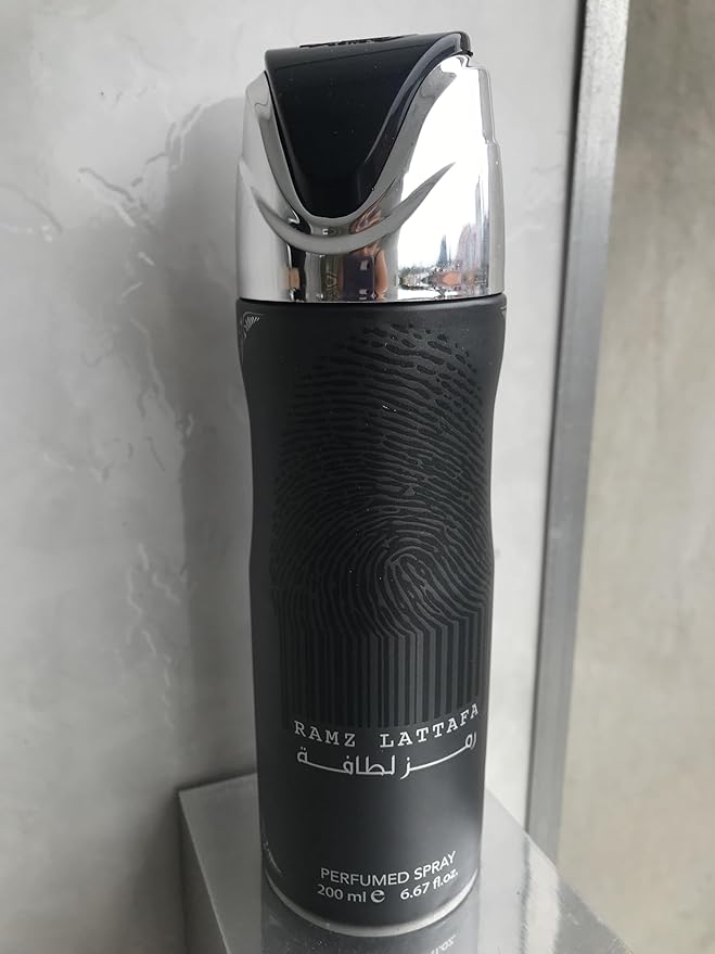 Lattafa Ramz Silver Perfumed Deodorant Body Spray 200ml Perfume Spray Corporal Ramz  Prominent Sweet and Warm Notes