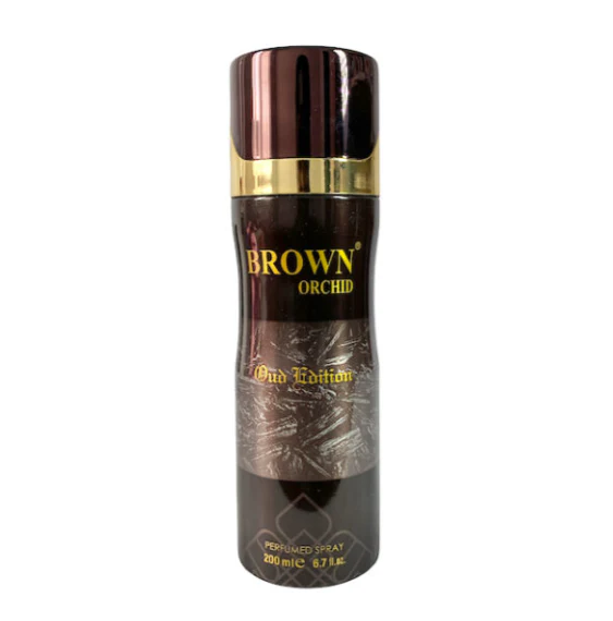 Brown Orchid Perfumed Deodorant Body Spray 200ml Unisex fragrance by Fragrance World Brown Orchid Spray