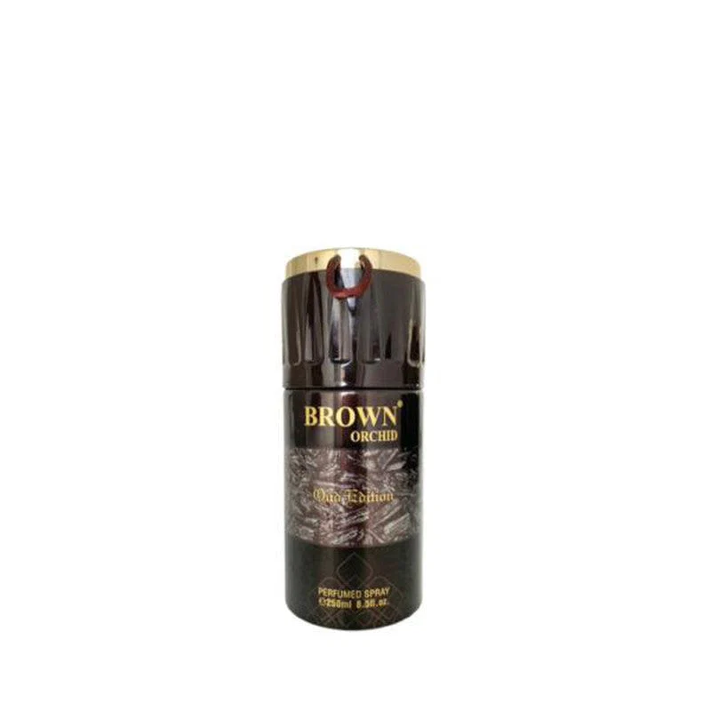 Brown Orchid Perfumed Deodorant Body Spray 200ml Unisex fragrance by Fragrance World Brown Orchid Spray