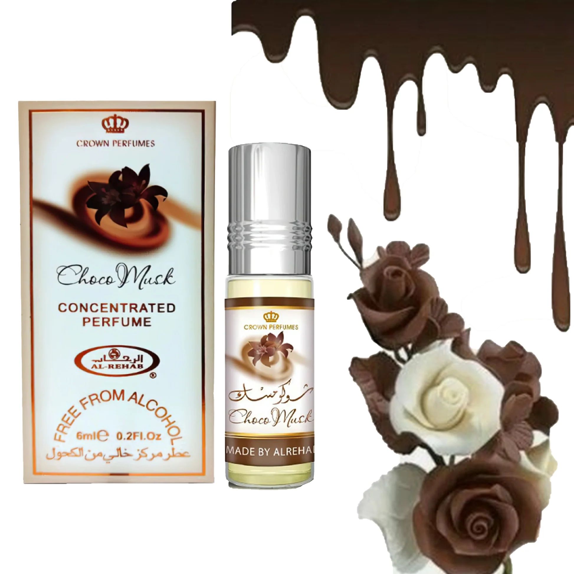 Choco Musk Perfume Oil 6ml By Al-Rehab Choco Musk Sweet, Gourmand Fragrance Concentrated Perfume Oil