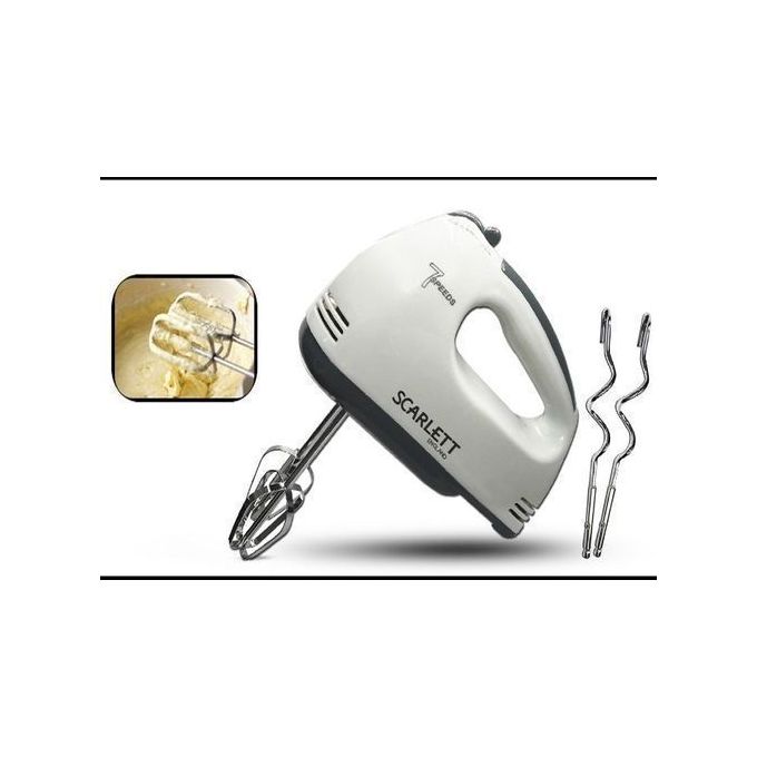 Scarlet hand mixer Which allows you to whisk, whip, mix andblend dough, egDough mixer, Food mixer, Egg whiskgs, butter, salad dressings,cake and cream efficiently and easily2【Food Grades Attachments】