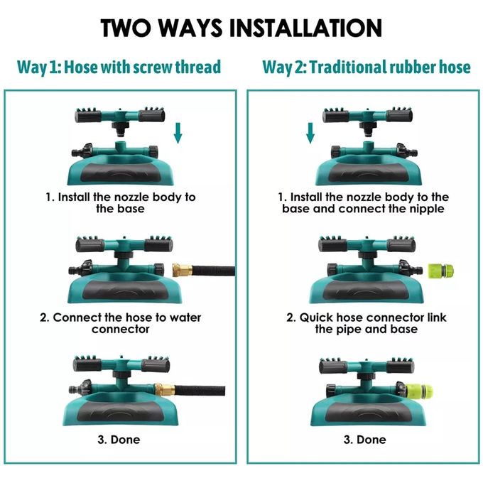 3 Arm 360 Auto-Rotating Water Sprinkler Garden Sprinkler